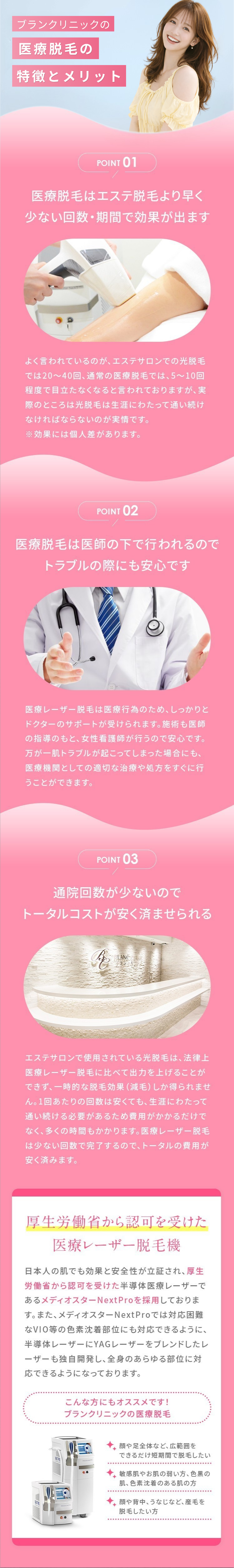 医療脱毛の特長とメリット
